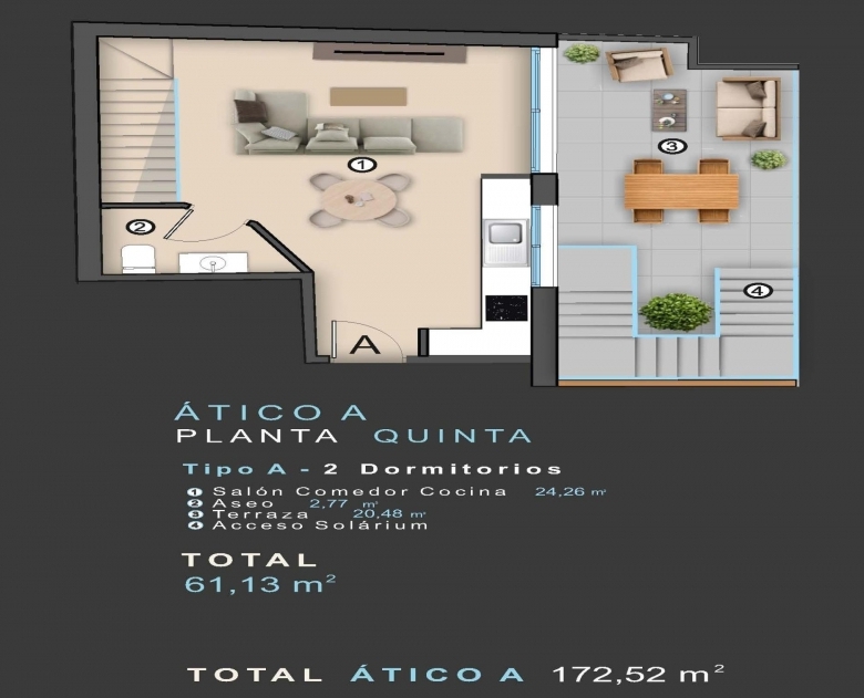 Ático moderno de nueva construcción con 2 dormitorios a un paso de la playa en Torreveija