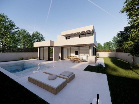 Villa de lujo de nueva construcción con 4 dormitorios y vistas al mar a la venta en La Alberca Polop