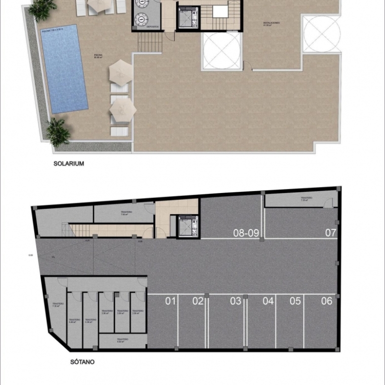 Apartamento moderno con 2 dormitorios y piscina comunitaria en la azotea a la venta en Catral(Alicante)