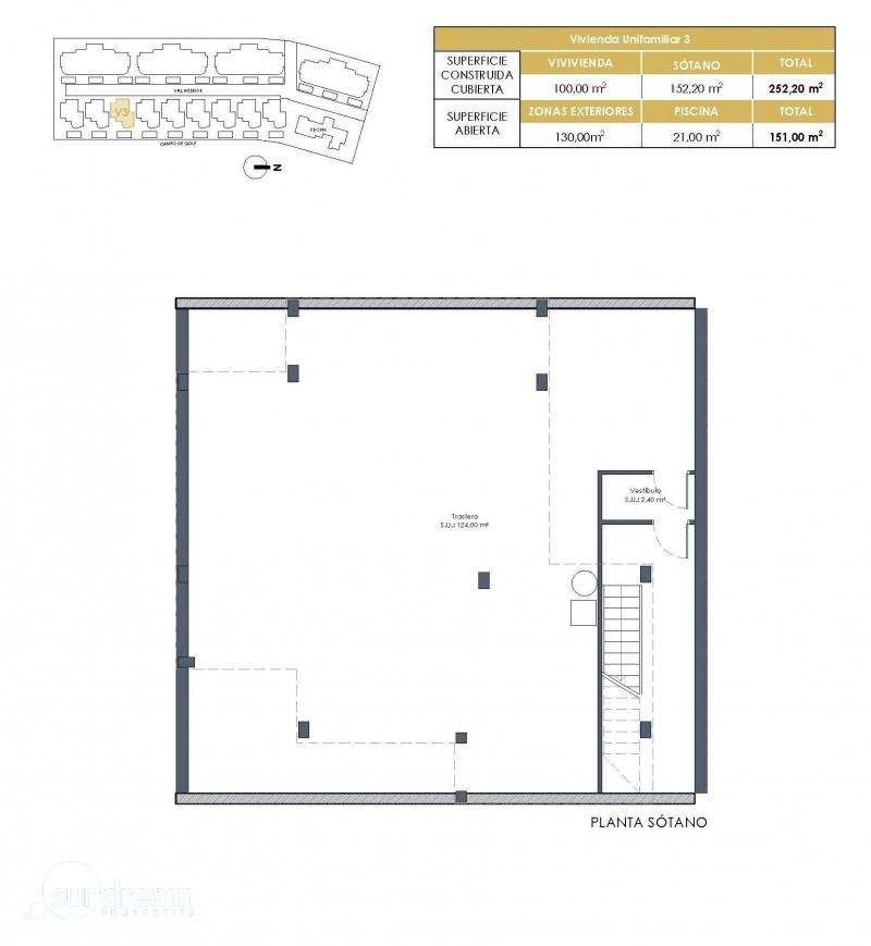 g_42667-20-16 Villa de nueva construcción con 3 dormitorios y piscina privada en venta en primera linea de Golf( Los Alcázares)