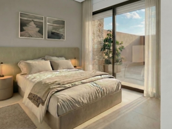 Villa de nueva construcción semiindependiente con 2 dormitorios y piscina privada en Torre Pacheco