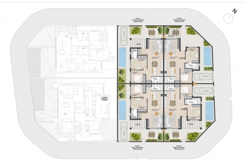 Villa de nueva construcción semiindependiente con 2 dormitorios y piscina privada en Torre Pacheco