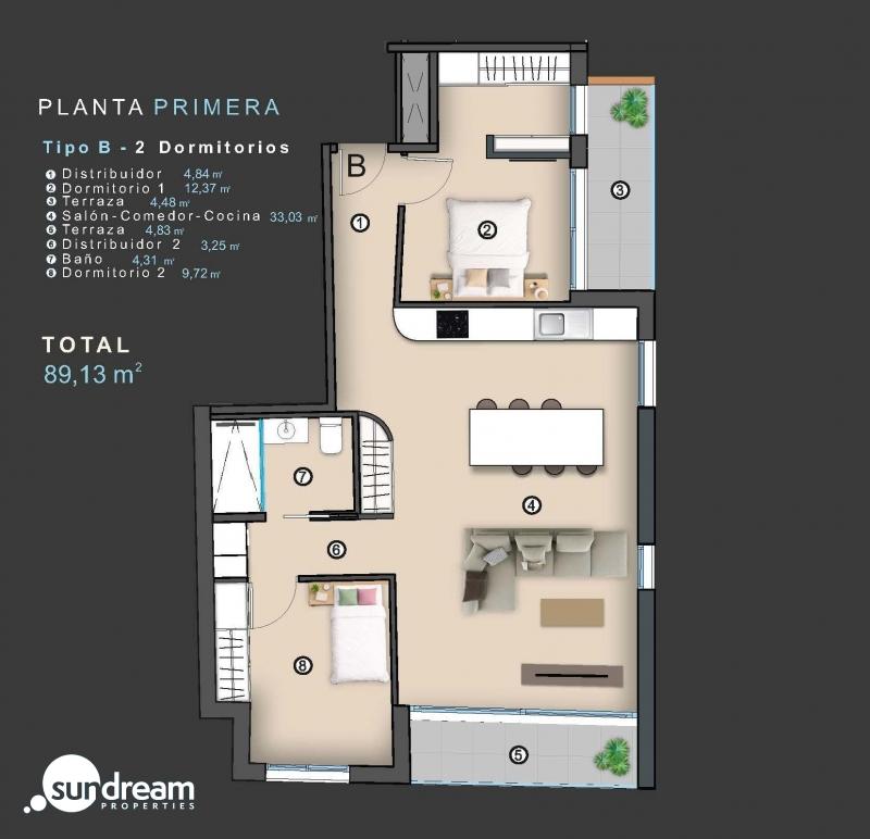 g_42771-27-9 Apartamento de nueva construcción con 2 dormitorios a tan solo 400 m de la playa en Torrevieja