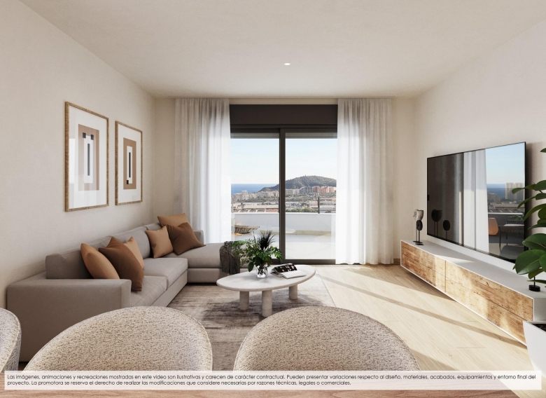 Apartamento moderno de 3 dormitorios en complejo residencial exclusivo con vistas al mar en Finestrat