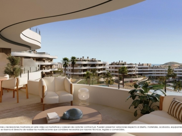 Apartamento moderno de 3 dormitorios en complejo residencial exclusivo con vistas al mar en Finestrat