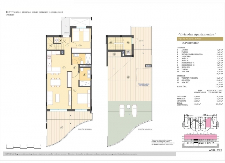 Ático de 2 dormitorios de nueva construcción en complejo residencial exclusivo con vistas al mar en Finestrat