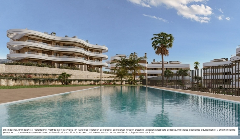 Ático de 3 dormitorios en complejo residencial exclusivo con vistas al mar en venta en Finestrat
