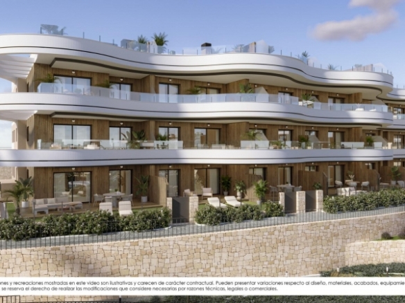 Ático de 3 dormitorios en complejo residencial exclusivo con vistas al mar en venta en Finestrat