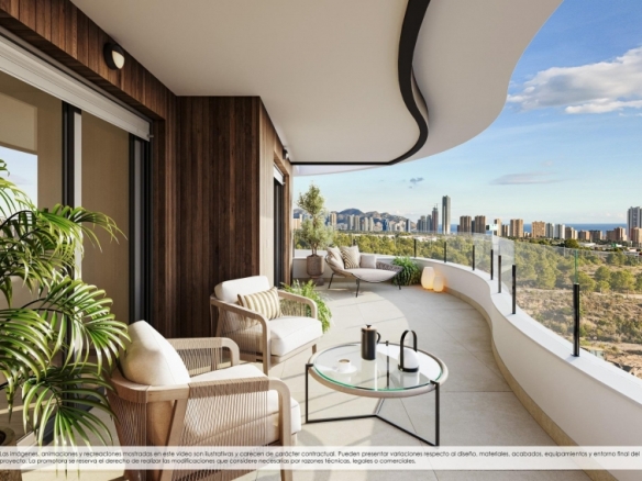 Ático de 3 dormitorios en complejo residencial exclusivo con vistas al mar en venta en Finestrat