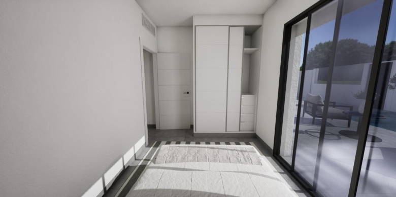 Villa adosada de nueva construcción en esquina con 3 dormitorios, piscina privada y solárium en Torre Pacheco(Murcia)