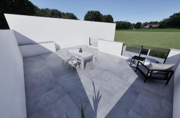 Villa adosada de nueva construcción en esquina con 3 dormitorios, piscina privada y solárium en Torre Pacheco(Murcia)