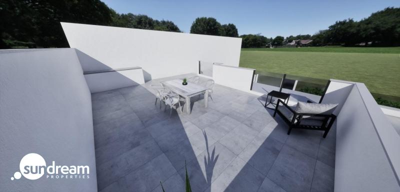 Villa adosada de nueva construcción en esquina con 3 dormitorios, piscina privada y solárium en Torre Pacheco(Murcia)