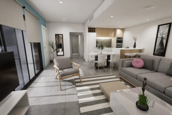 Villa adosada de nueva construcción en esquina con 3 dormitorios, piscina privada y solárium en Torre Pacheco(Murcia)