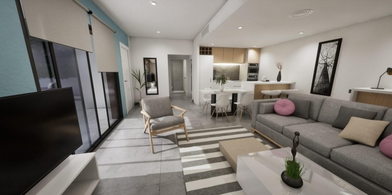 Villa adosada de nueva construcción en esquina con 3 dormitorios, piscina privada y solárium en Torre Pacheco(Murcia)