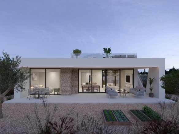 Villa de 3 dormitorios en un sola planta con solarium y piscina privada en Hacienda del Álamo Golf Resort(Murcia)