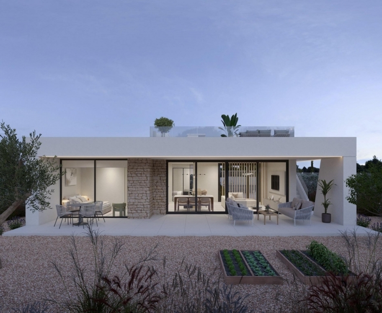 Villa de 3 dormitorios en un sola planta con solarium y piscina privada en Hacienda del Álamo Golf Resort(Murcia)