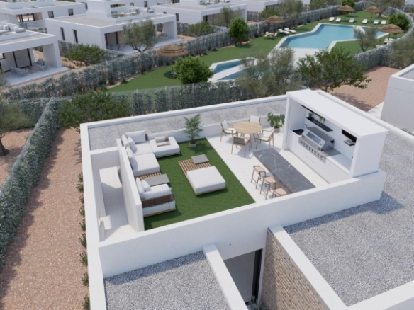 Villa de 3 dormitorios en un sola planta con solarium y piscina privada en Hacienda del Álamo Golf Resort(Murcia)