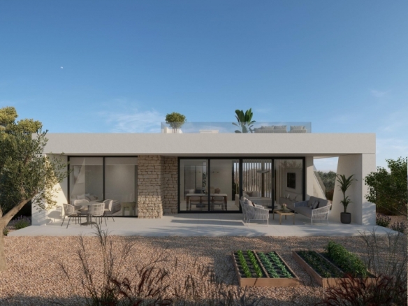 Villa de 3 dormitorios en un sola planta con solarium y piscina privada en Hacienda del Álamo Golf Resort(Murcia)