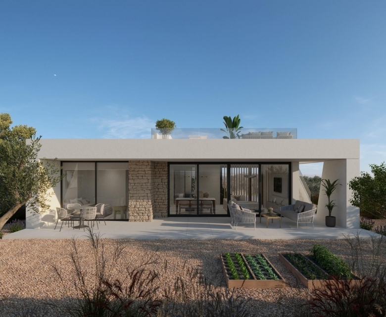 Villa de 3 dormitorios en un sola planta con solarium y piscina privada en Hacienda del Álamo Golf Resort(Murcia)