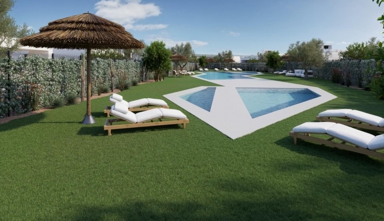 Villa de 3 dormitorios en un sola planta con solarium y piscina privada en Hacienda del Álamo Golf Resort(Murcia)