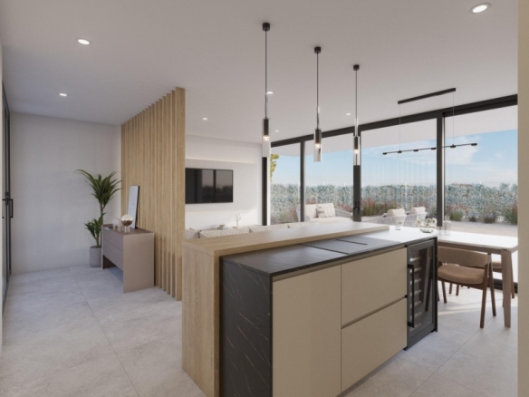 Villa de 3 dormitorios en un sola planta con solarium y piscina privada en Hacienda del Álamo Golf Resort(Murcia)