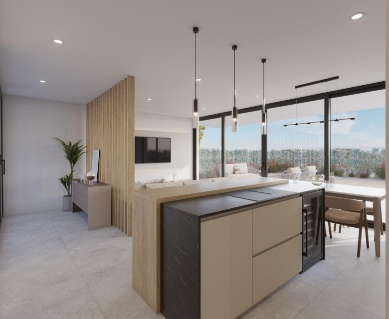 Villa de 3 dormitorios en un sola planta con solarium y piscina privada en Hacienda del Álamo Golf Resort(Murcia)