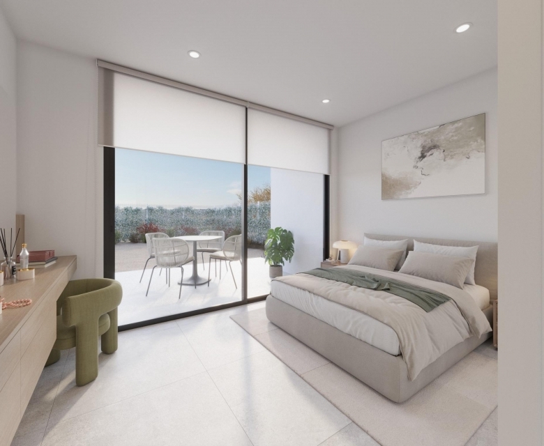 Villa de 3 dormitorios en un sola planta con solarium y piscina privada en Hacienda del Álamo Golf Resort(Murcia)