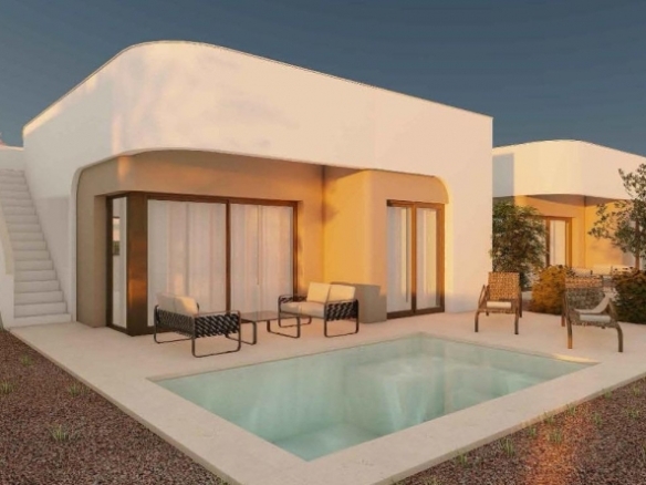 Villa de 2 dormitorios en un sola planta con solarium y piscina privada en Hacienda del Álamo Golf Resort(Murcia)