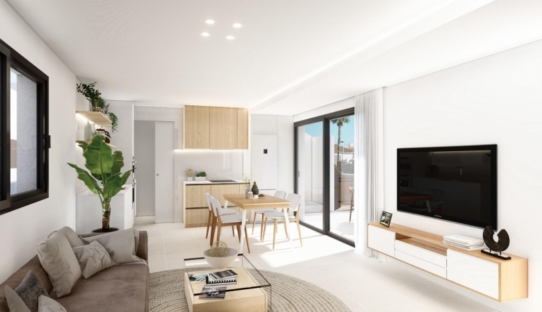 Bungalow de planta baja con 2 dormitorios y piscina privada a la venta en San Pedro del Pinatar