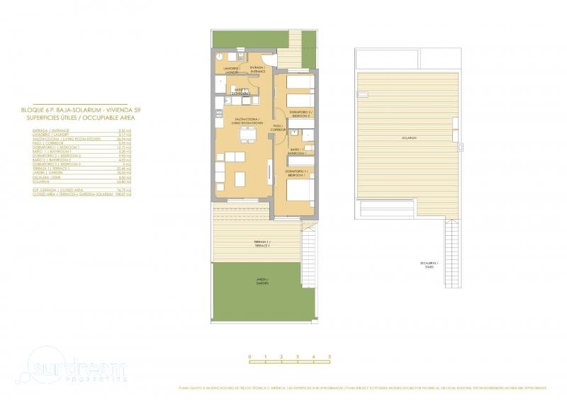 Adosado de 2 dormitorios con jardín y solarium privado en Vistabella Golf(Orihuela)