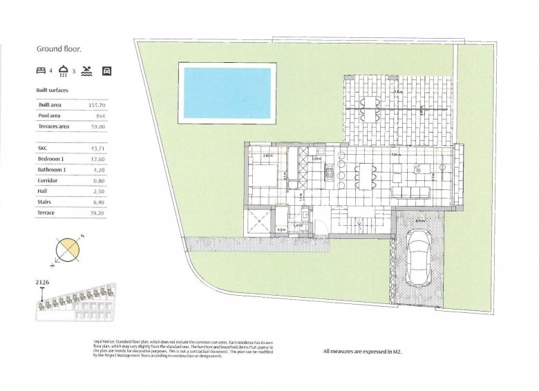 Villa de 4 dormitorios con piscina privada y vistas al golf en Algorfa