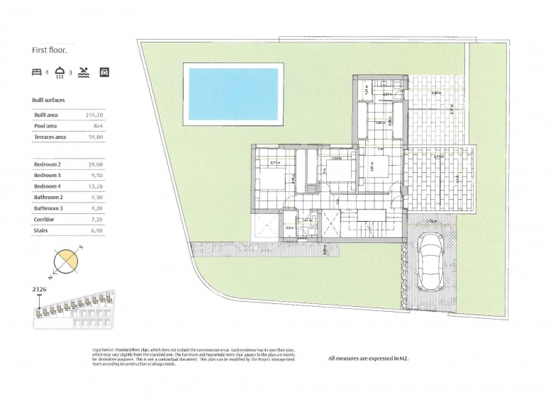 Villa de 4 dormitorios con piscina privada y vistas al golf en Algorfa