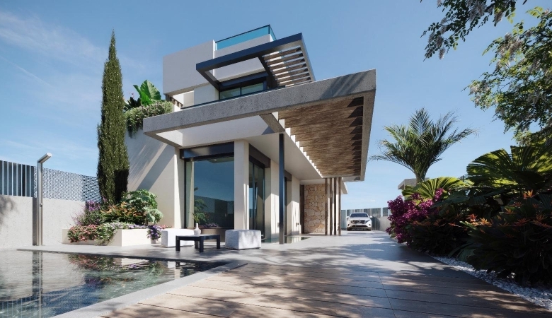 Villa de 3 dormitorios con sótano y piscina privada a la venta en Los Alcázares – Murcia