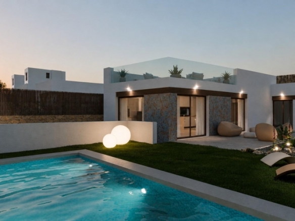 Villa independiente en una planta de 3 dormitorios con excelentes vistas panorámicas en Balcón de Finestrat