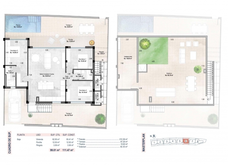 VILLAS PAREADAS EN UNA SOLA PLANTA DE NUEVA CONSTRUCCIÓN EN SUCINA
