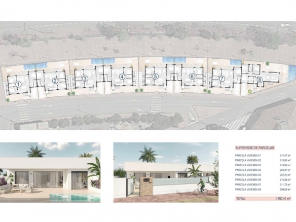 VILLAS PAREADAS EN UNA SOLA PLANTA DE NUEVA CONSTRUCCIÓN EN SUCINA