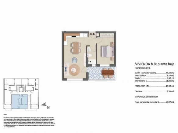 Apartamento de 1 dormitorio de planta baja a la venta a 140 m de la playa en Torre de la Horadada