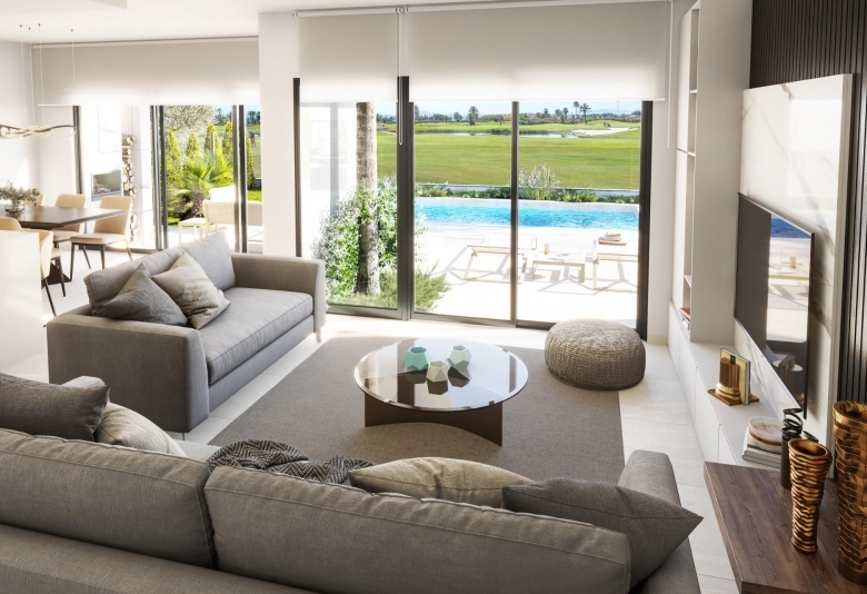 Chalet en una planta de 3 dormitorios en primera línea del campo de golf en Los Alcázares
