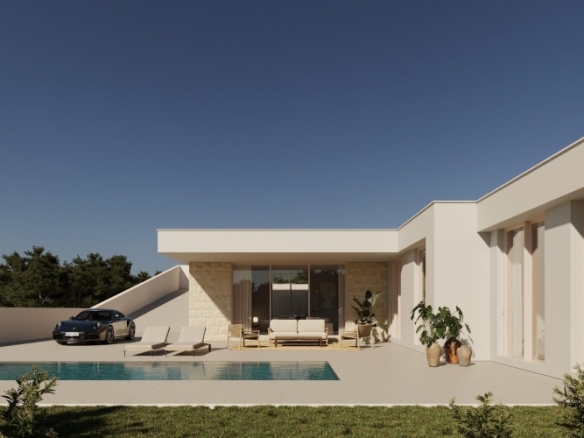 Villa exclusiva en una planta con 4 dormitorios y piscina privada a la venta en Polop(Alicante)