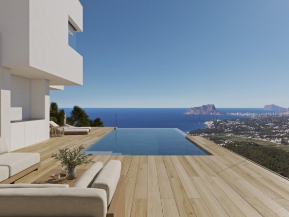 Villa de lujo con 3 dormitorios y piscina infinita con espectaculares panorámicas al mar en Benitachell(Alicante)