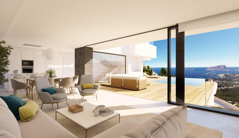 Villa de lujo con 3 dormitorios y piscina infinita con espectaculares panorámicas al mar en Benitachell(Alicante)