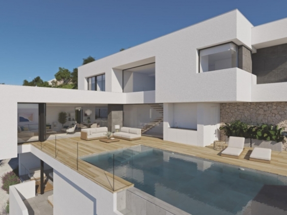 Villa de lujo con 3 dormitorios y piscina infinita con espectaculares panorámicas al mar en Benitachell(Alicante)