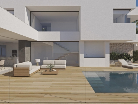 Villa de lujo con 3 dormitorios y piscina infinita con espectaculares panorámicas al mar en Benitachell(Alicante)