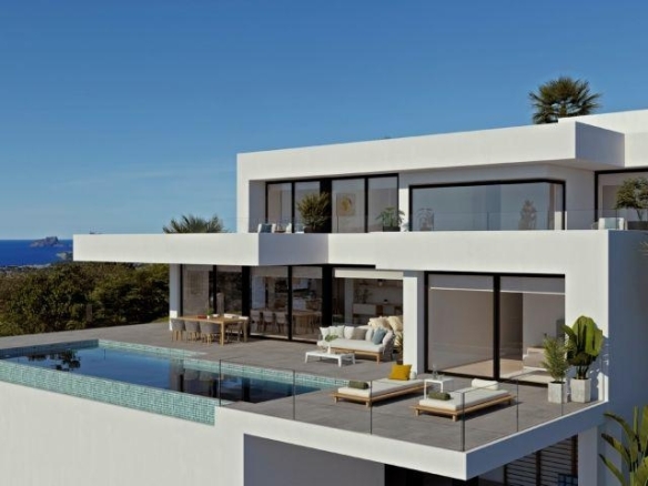Villa de lujo de 4 dormitorios con piscina infinity y vistas al mar a la venta en Benitachell