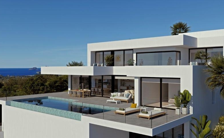 Villa de lujo de 4 dormitorios con piscina infinity y vistas al mar a la venta en Benitachell