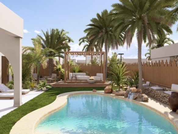 Villa de 3 dormitorios de nueva construcción con piscina privada en resort de golf en Murcia