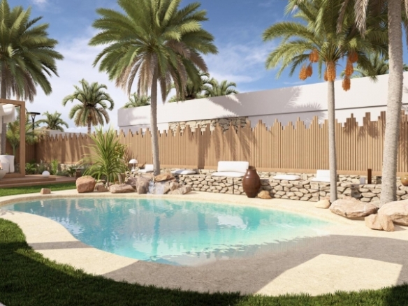 Villa de 3 dormitorios de nueva construcción con piscina privada en resort de golf en Murcia