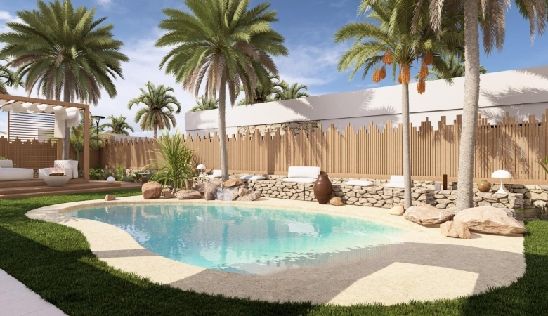 Villa de 3 dormitorios de nueva construcción con piscina privada en resort de golf en Murcia