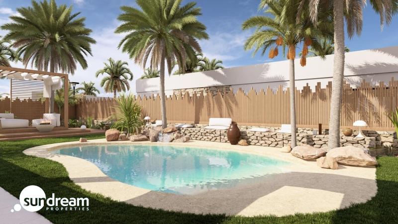 Villa de 3 dormitorios de nueva construcción con piscina privada en resort de golf en Murcia