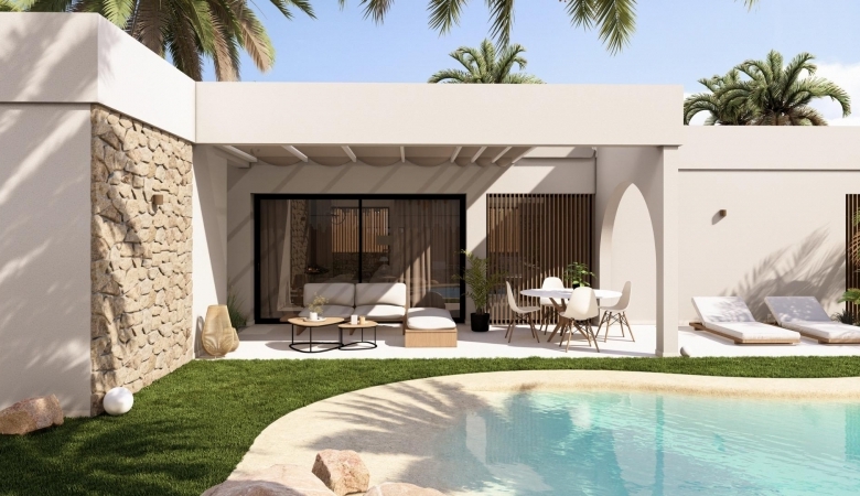 Villa de 3 dormitorios de nueva construcción con piscina privada en resort de golf en Murcia